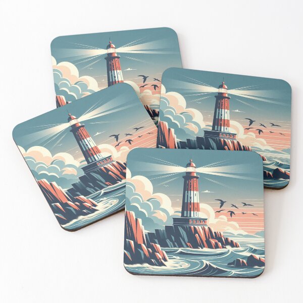 Item preview, Stormy Lighthouse – Vintage Nautical Design designed and sold by Dogandesighn.