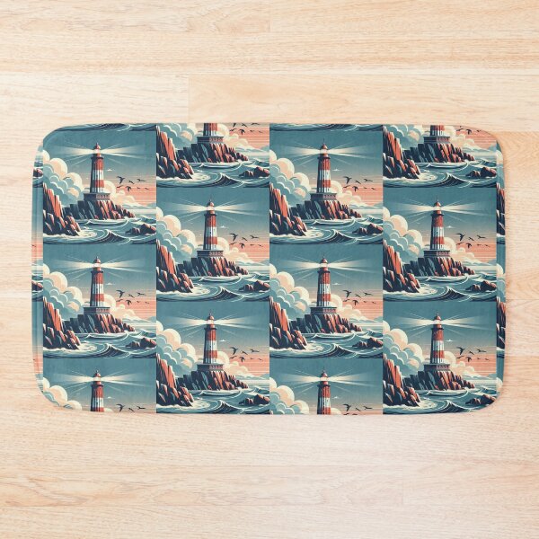 Item preview, Stormy Lighthouse – Vintage Nautical Design designed and sold by Dogandesighn.