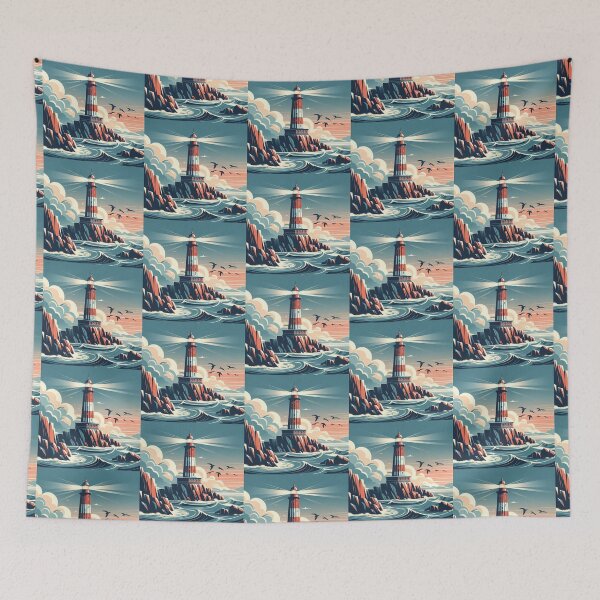 Item preview, Stormy Lighthouse – Vintage Nautical Design designed and sold by Dogandesighn.