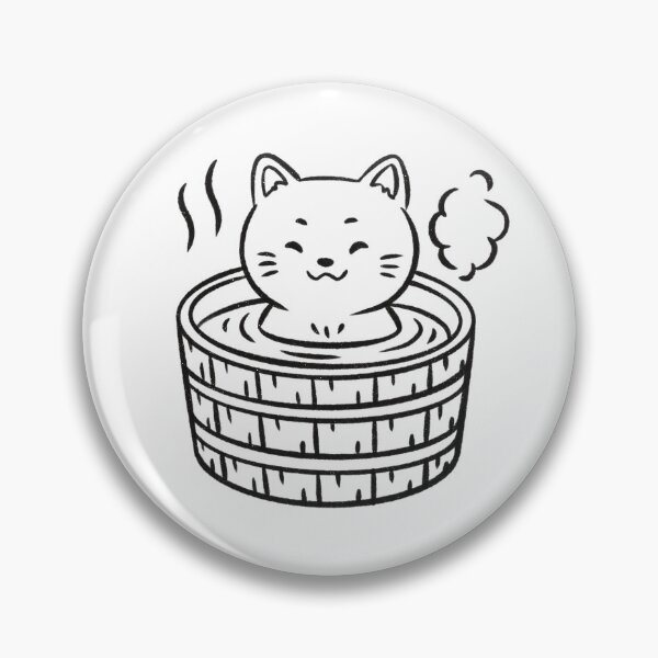 Item preview, Cute Cat Relaxing in a Traditional Japanese Onsen designed and sold by Milovidova.