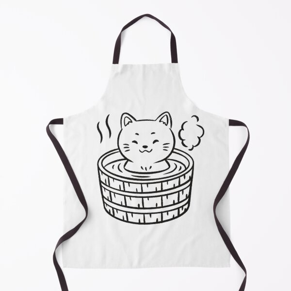 Item preview, Cute Cat Relaxing in a Traditional Japanese Onsen designed and sold by Milovidova.