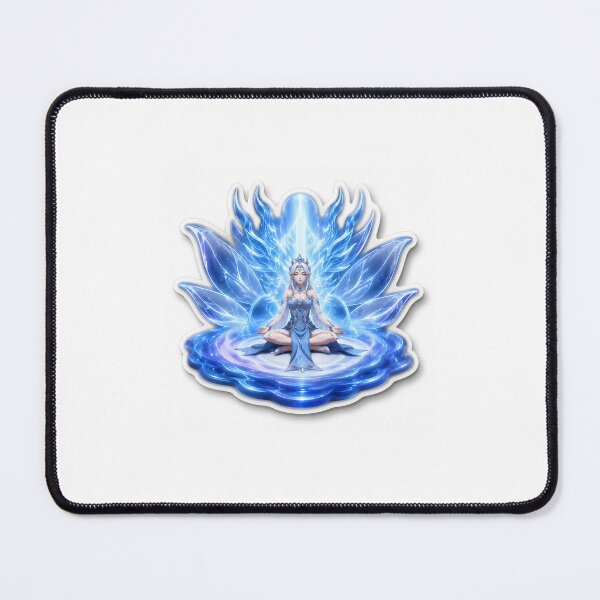 Item preview, Goddess Meditating In Blue Lotus Flames designed and sold by Farheen786.