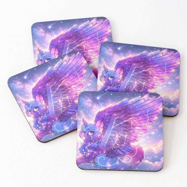 Item preview, Cosmic Galaxy Unicat Constellation Pegasus Cat Fantasy Art designed and sold by brkydesign.