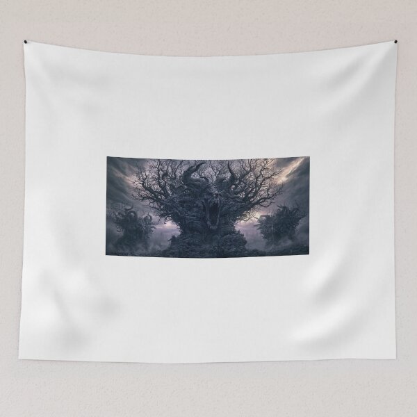 Item preview, The Elderthorn: The Thornfather Unbound | Skull Tree Horror Art Print | Dark Fantasy Wall Art designed and sold by Opetis.