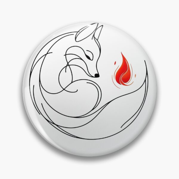 Item preview, Minimalist Line Art Fox with Flame designed and sold by Radhamadhaba Pattachitra Vibes”.