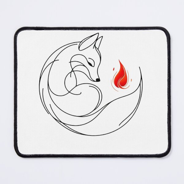Item preview, Minimalist Line Art Fox with Flame designed and sold by Radhamadhaba Pattachitra Vibes”.