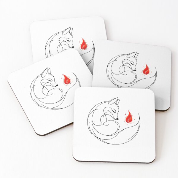 Item preview, Minimalist Line Art Fox with Flame designed and sold by Radhamadhaba Pattachitra Vibes”.
