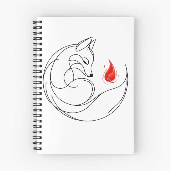 Item preview, Minimalist Line Art Fox with Flame designed and sold by Radhamadhaba Pattachitra Vibes”.
