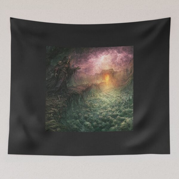 Item preview, The Ulmreach: The Grim Causeway | Gothic Reaper Soul Gate Art Print | Dark Fantasy Wall Art designed and sold by Opetis.