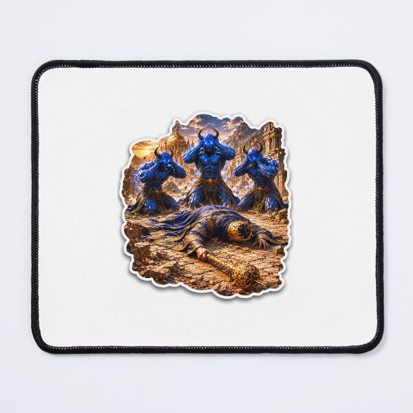 Item preview, Epic Fantasy Warrior Defeated By Blue Demons designed and sold by Farheen786.