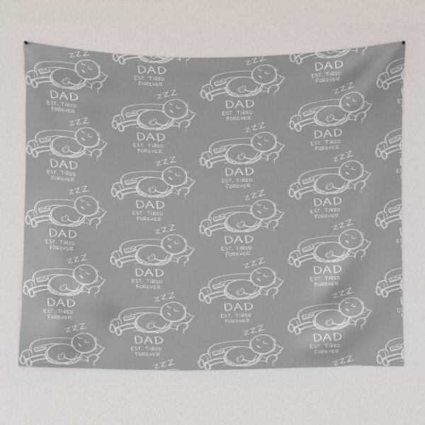 Item preview, Funny DAD EST. TIRED FOREVER Sleeping on Couch Doodle -White Edition designed and sold by Arbacus.