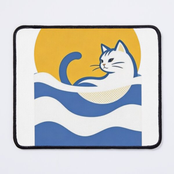 Item preview, Oceanic Cat Minimalist Retro Wave T-Shirt | Japanese Style Aesthetic Cat Graphic Tee designed and sold by IconicDesignsXd.