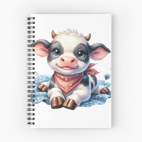 Item preview, Cute Baby Calf with Bandana Whimsical Pixar Style Illustration designed and sold by LunaPixelStudio.