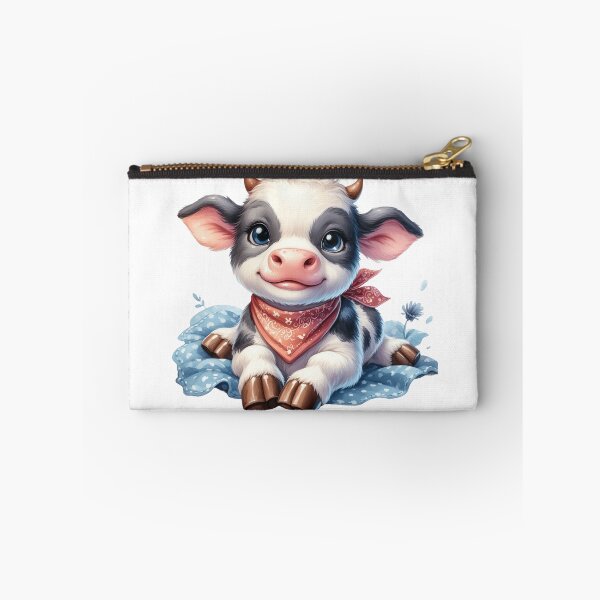 Item preview, Cute Baby Calf with Bandana Whimsical Pixar Style Illustration designed and sold by LunaPixelStudio.