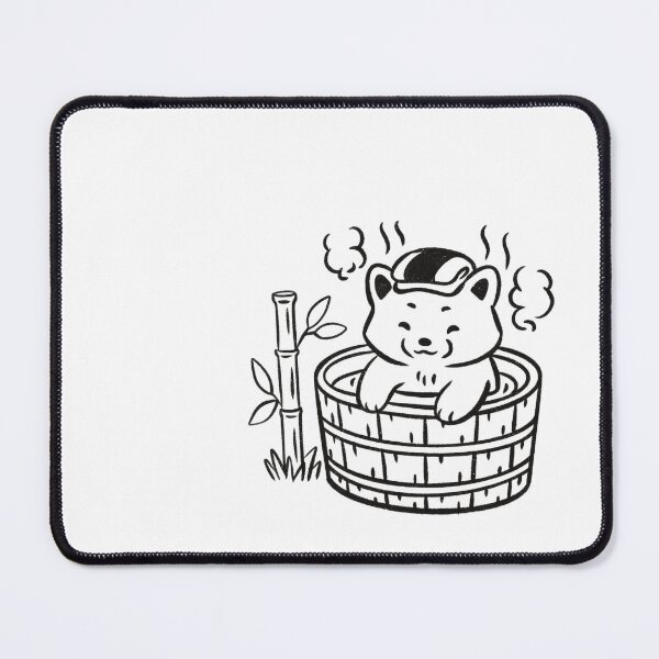 Item preview, Cute Raccoon Relaxing in a Traditional Japanese Onsen designed and sold by Milovidova.
