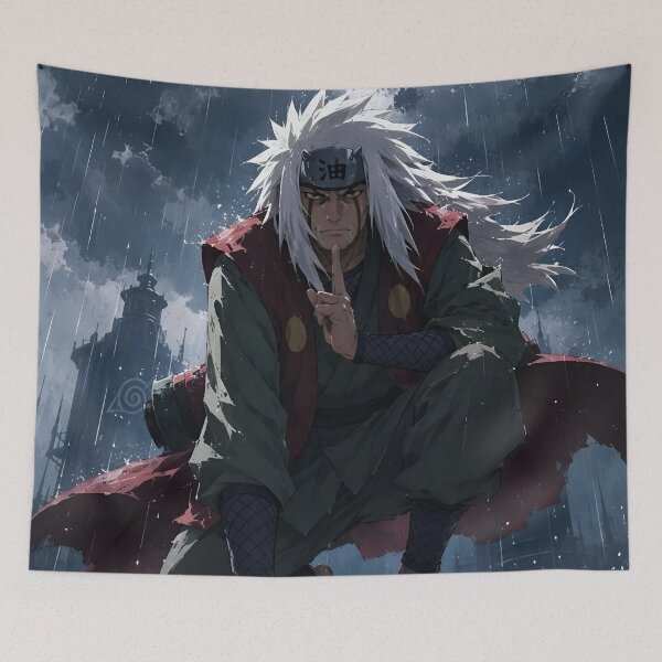 Item preview, Jiraiya the Gallant Sage in the Rain | Legendary Sannin Naruto Anime Art designed and sold by Dyan4.