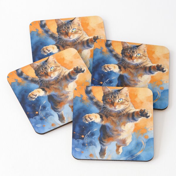 Item preview, Dynamic Watercolor Cat Art Print | Color Splash Cat Painting | Vibrant Artistic Cat Wall Art designed and sold by IconicDesignsXd.