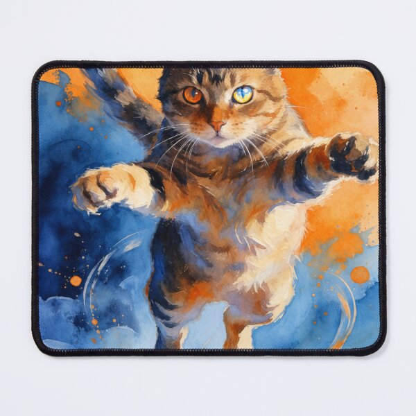 Item preview, Dynamic Watercolor Cat Art Print | Color Splash Cat Painting | Vibrant Artistic Cat Wall Art designed and sold by IconicDesignsXd.