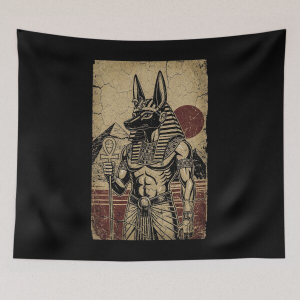 Item preview, Anubis Egyptian God Vintage Papyrus wall Art designed and sold by YAKA ART  SRI LANKA.