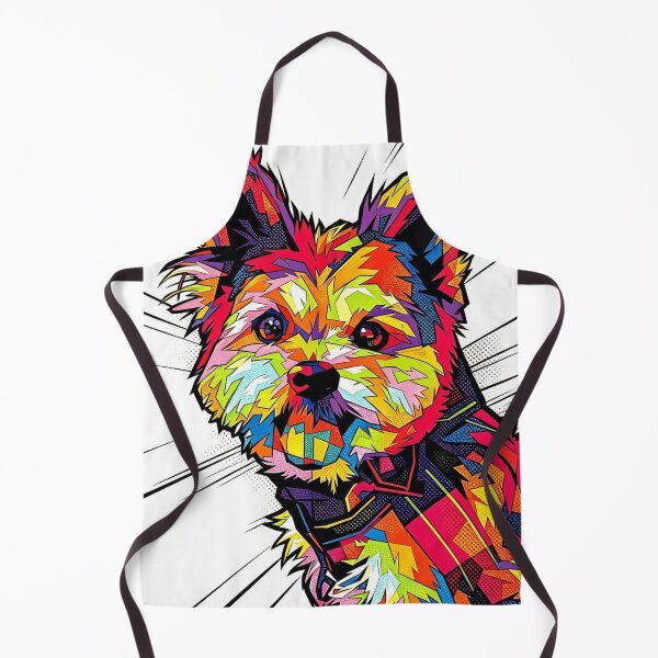 Item preview, Colorful Pop Art Yorkshire Terrier Geometric Dog Art designed and sold by brkydesign.