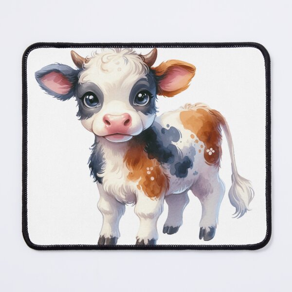 Item preview, Cute Baby Calf Whimsical Watercolor Illustration designed and sold by LunaPixelStudio.