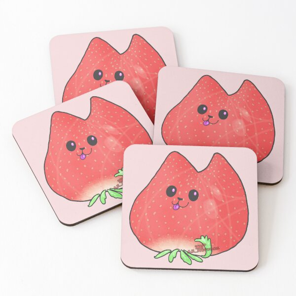 Item preview, Starwberrey kitten Kawaii handpainted designed and sold by AK-Hevonen.