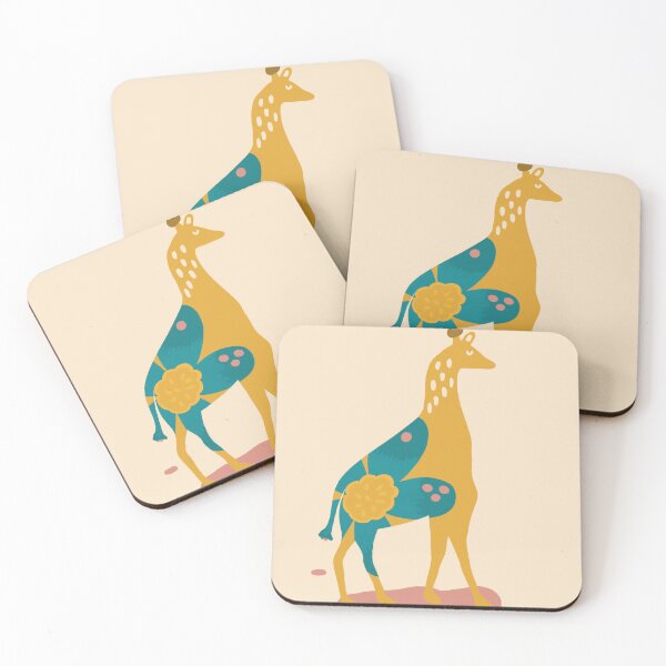 Item preview, Giraffe Floral - Afrohemian Sunshine with background designed and sold by Vicci Lou Illustration .