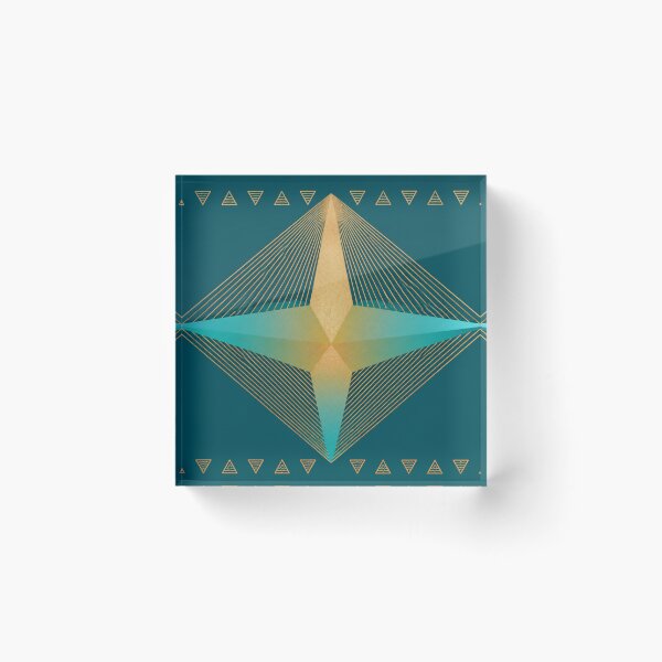 Item preview, Geometric Luxe Teal & Gold Zipper Pouch D designed and sold by IconicDesignsXd.