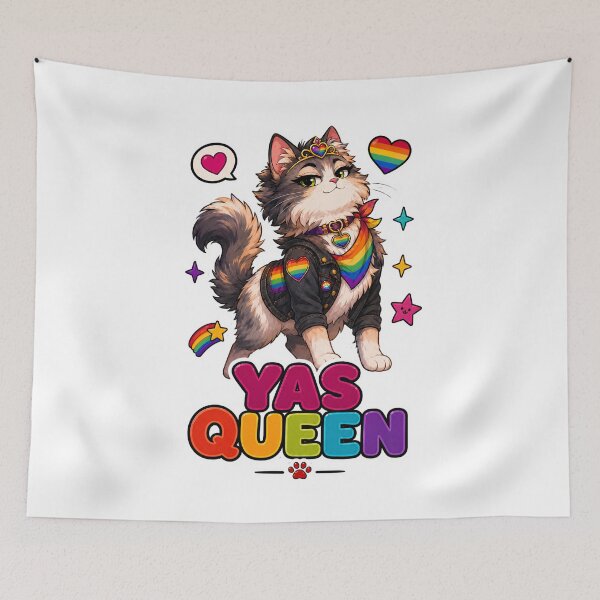 Item preview, Yas Queen Pride Cat Sticker designed and sold by MoodCats.