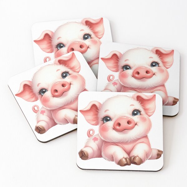Item preview, Cute Baby Piglet Whimsical Pixar Style Illustration designed and sold by LunaPixelStudio.
