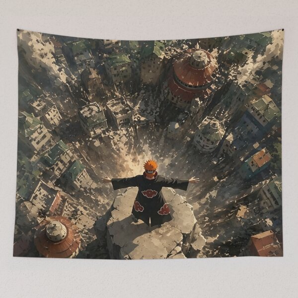 Item preview, Pain Akatsuki Almighty Push – Shinra Tensei Destroying Konoha Epic Anime Poster designed and sold by Dyan4.