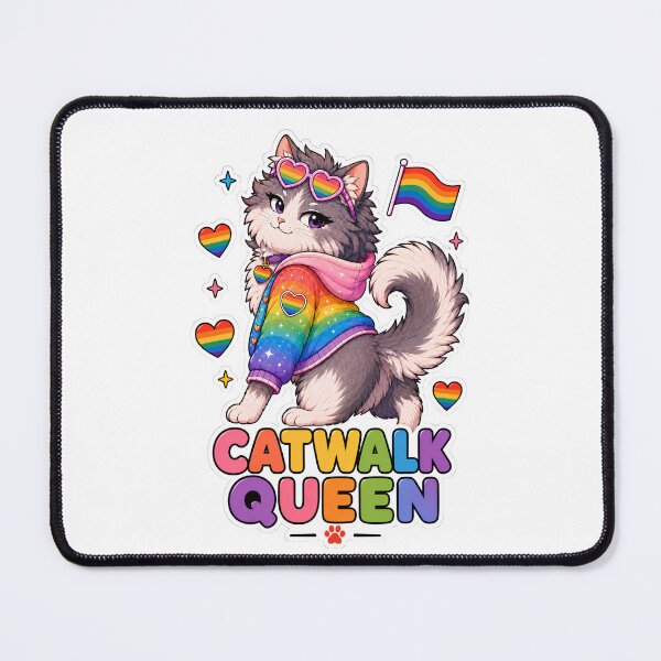 Item preview, Catwalk Queen Pride Cat Sticker designed and sold by MoodCats.