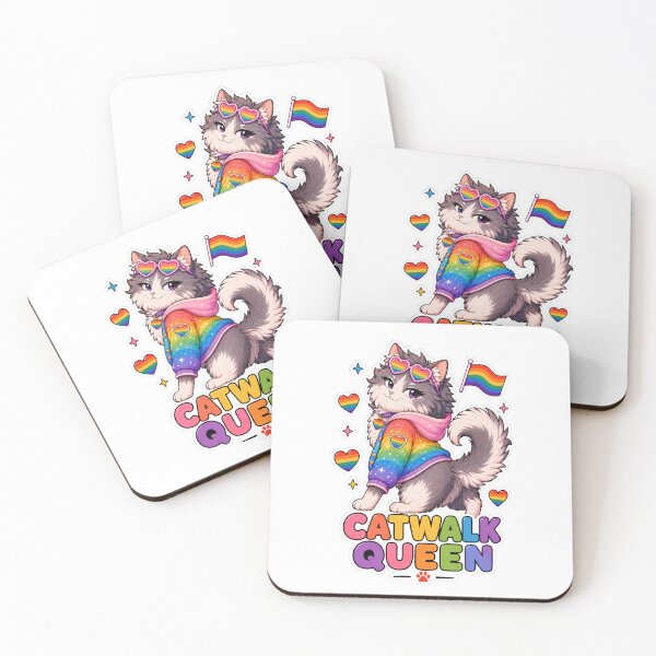 Item preview, Catwalk Queen Pride Cat Sticker designed and sold by MoodCats.