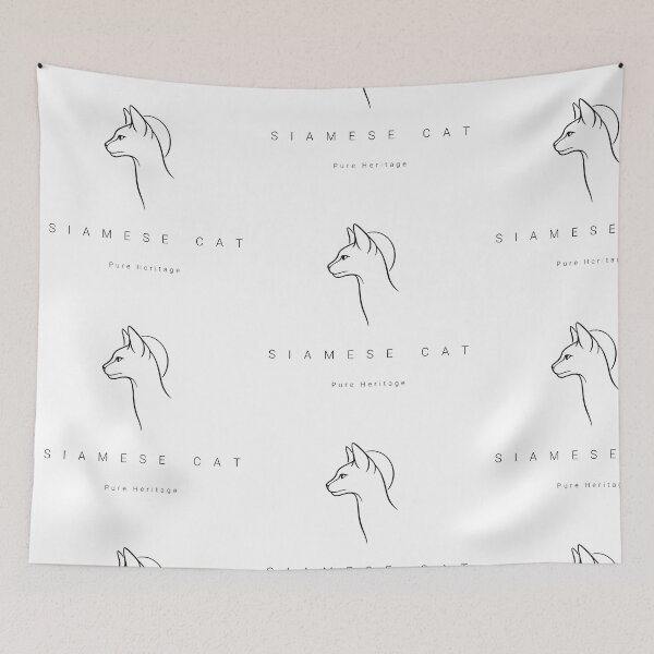 Item preview, : Minimalist Heritage Siamese Cat designed and sold by tineldesign.