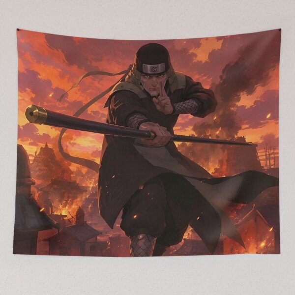 Item preview, Hiruzen Sarutobi The Third Hokage – Legendary Shinobi Fire Battle Anime Poster designed and sold by Dyan4.