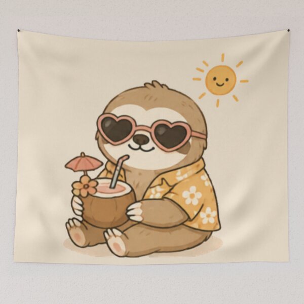 Item preview, Cute Summertime Sloth designed and sold by MellowMunchkins.