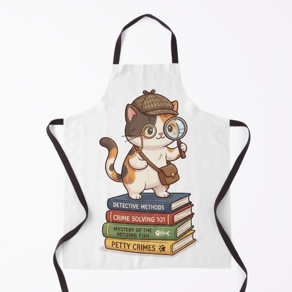 Item preview, Smart Cat Detective - Funny Thinking Kitten with Books designed and sold by DoodyPets.