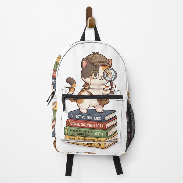 Item preview, Smart Cat Detective - Funny Thinking Kitten with Books designed and sold by DoodyPets.