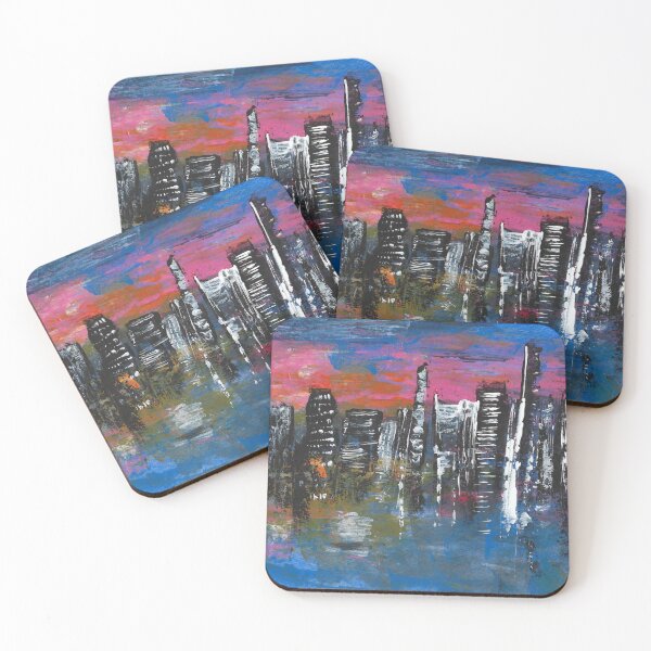 Item preview, City Sunset - Gritty Abstract Urban Skyline designed and sold by ShonaCallumArt.