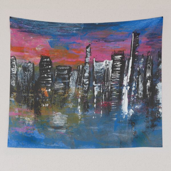 Item preview, City Sunset - Gritty Abstract Urban Skyline designed and sold by ShonaCallumArt.