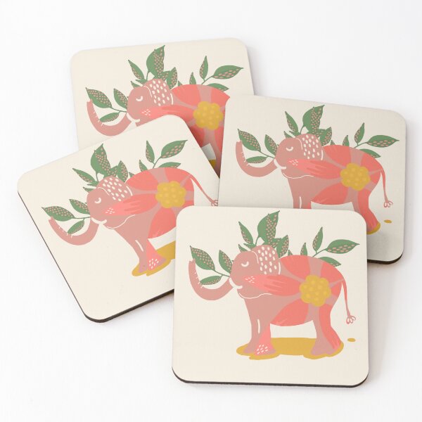 Item preview, Elephant Floral - Afrohemian Sunshine with background designed and sold by Vicci Lou Illustration .