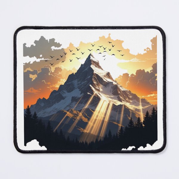 Item preview, Majestic Mountain Sunrise God Rays Nature Landscape  designed and sold by NatureHarmony16.