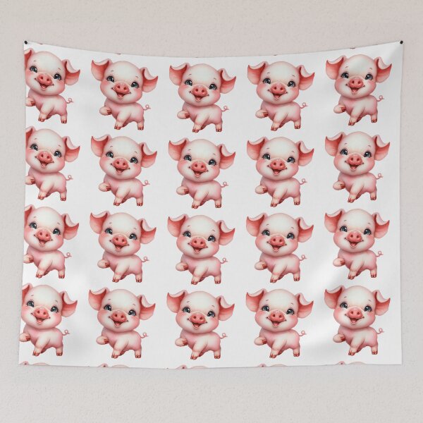 Item preview, Cute Baby Piglet Whimsical Pixar Style Illustration designed and sold by LunaPixelStudio.