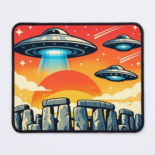 Item preview, Stonehenge Encounter – Ancient Mystery UFO Design designed and sold by Dogandesighn.