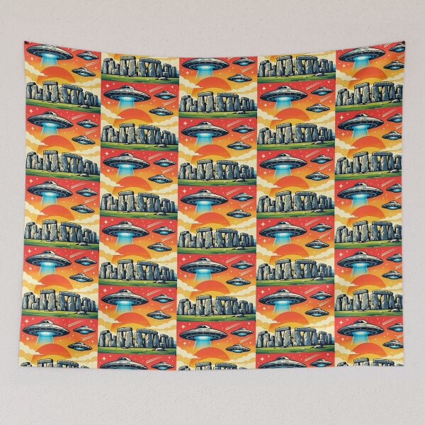 Item preview, Stonehenge Encounter – Ancient Mystery UFO Design designed and sold by Dogandesighn.