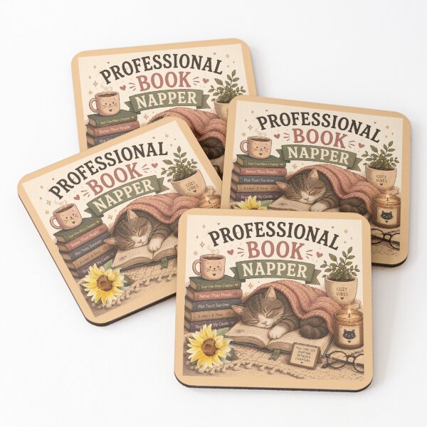 Item preview, Professional Book Napper – Cute Cat Book Lover Design designed and sold by MotylekAnia.