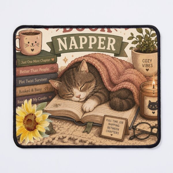 Item preview, Professional Book Napper – Cute Cat Book Lover Design designed and sold by MotylekAnia.