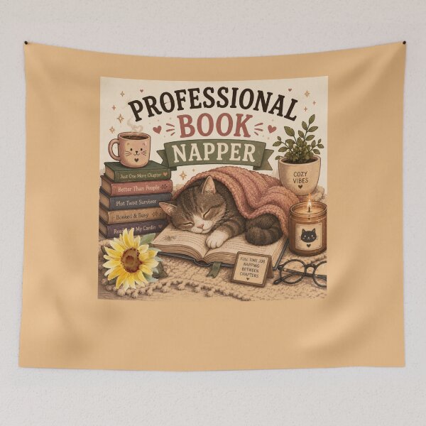 Item preview, Professional Book Napper – Cute Cat Book Lover Design designed and sold by MotylekAnia.