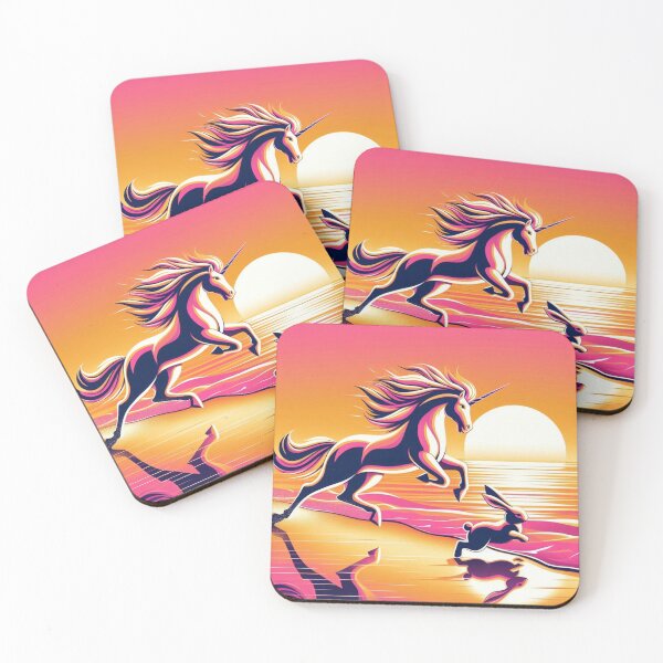 Item preview, Unicorn and Rabbit at Sunset – Whimsical Fantasy Design designed and sold by Dogandesighn.