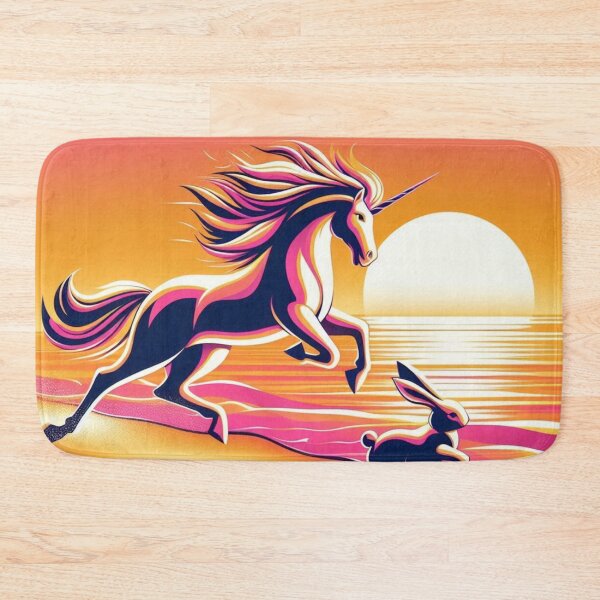 Item preview, Unicorn and Rabbit at Sunset – Whimsical Fantasy Design designed and sold by Dogandesighn.